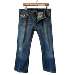 Diesel Zathan Bootcut Distressed Utility GorpCore 32x28 Button Fly Italy Jeans